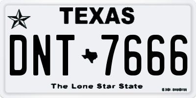 TX license plate DNT7666