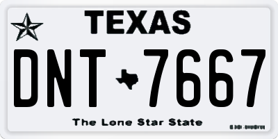 TX license plate DNT7667