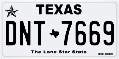 TX license plate DNT7669