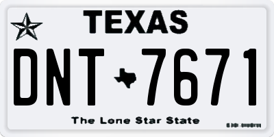 TX license plate DNT7671