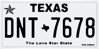 TX license plate DNT7678