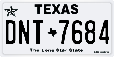TX license plate DNT7684