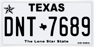 TX license plate DNT7689