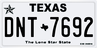 TX license plate DNT7692