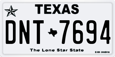 TX license plate DNT7694