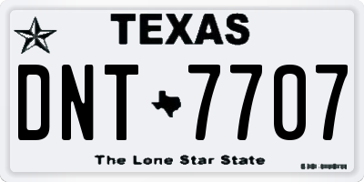 TX license plate DNT7707