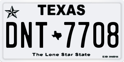 TX license plate DNT7708