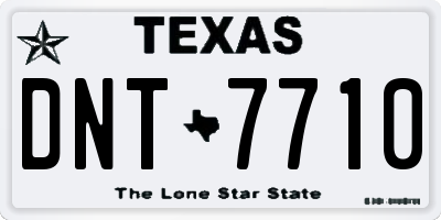 TX license plate DNT7710