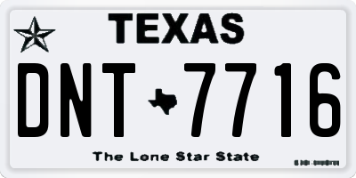 TX license plate DNT7716