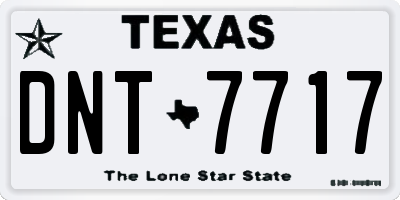 TX license plate DNT7717