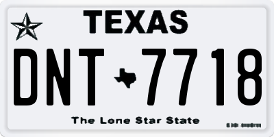 TX license plate DNT7718