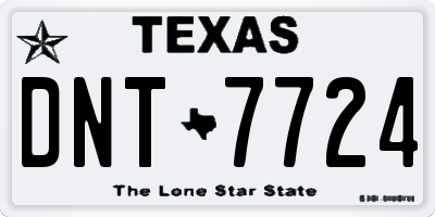 TX license plate DNT7724