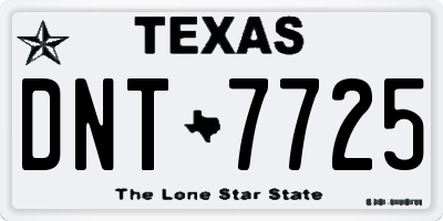 TX license plate DNT7725