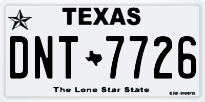 TX license plate DNT7726