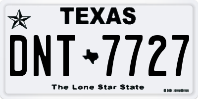 TX license plate DNT7727