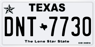 TX license plate DNT7730