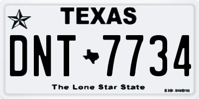 TX license plate DNT7734