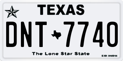 TX license plate DNT7740