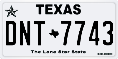 TX license plate DNT7743