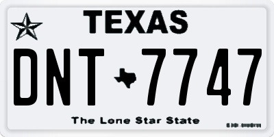 TX license plate DNT7747