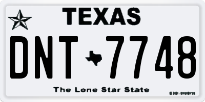TX license plate DNT7748