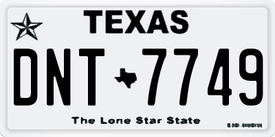 TX license plate DNT7749