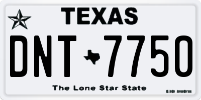 TX license plate DNT7750