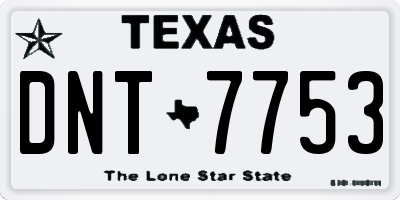 TX license plate DNT7753