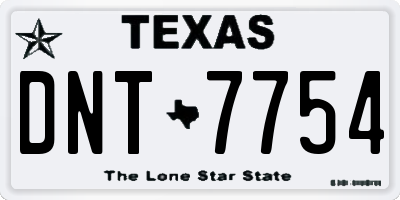 TX license plate DNT7754