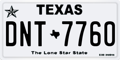 TX license plate DNT7760