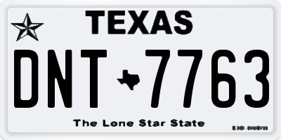 TX license plate DNT7763