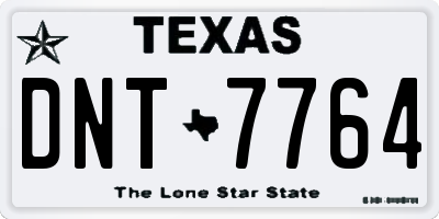 TX license plate DNT7764