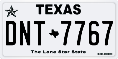 TX license plate DNT7767