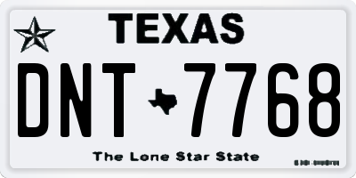 TX license plate DNT7768