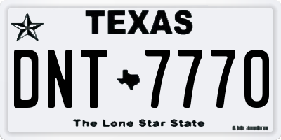 TX license plate DNT7770