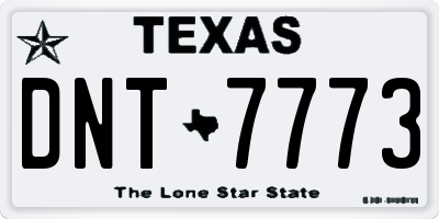 TX license plate DNT7773