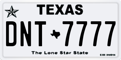 TX license plate DNT7777