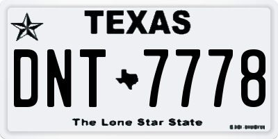 TX license plate DNT7778