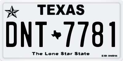 TX license plate DNT7781