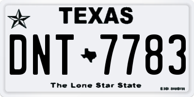 TX license plate DNT7783