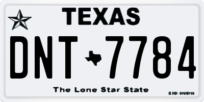 TX license plate DNT7784
