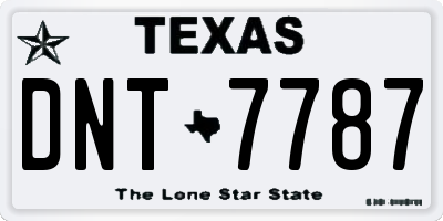 TX license plate DNT7787
