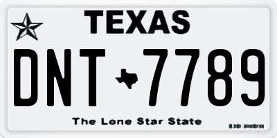 TX license plate DNT7789