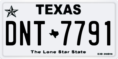 TX license plate DNT7791