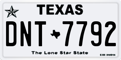 TX license plate DNT7792