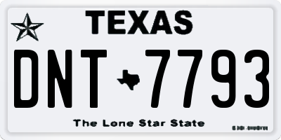 TX license plate DNT7793