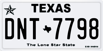 TX license plate DNT7798