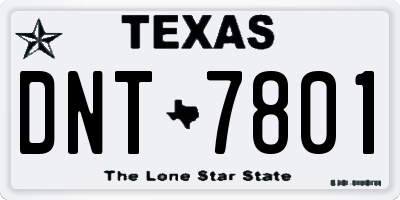 TX license plate DNT7801