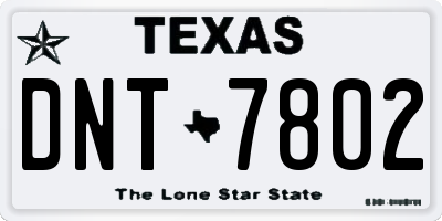 TX license plate DNT7802