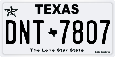 TX license plate DNT7807